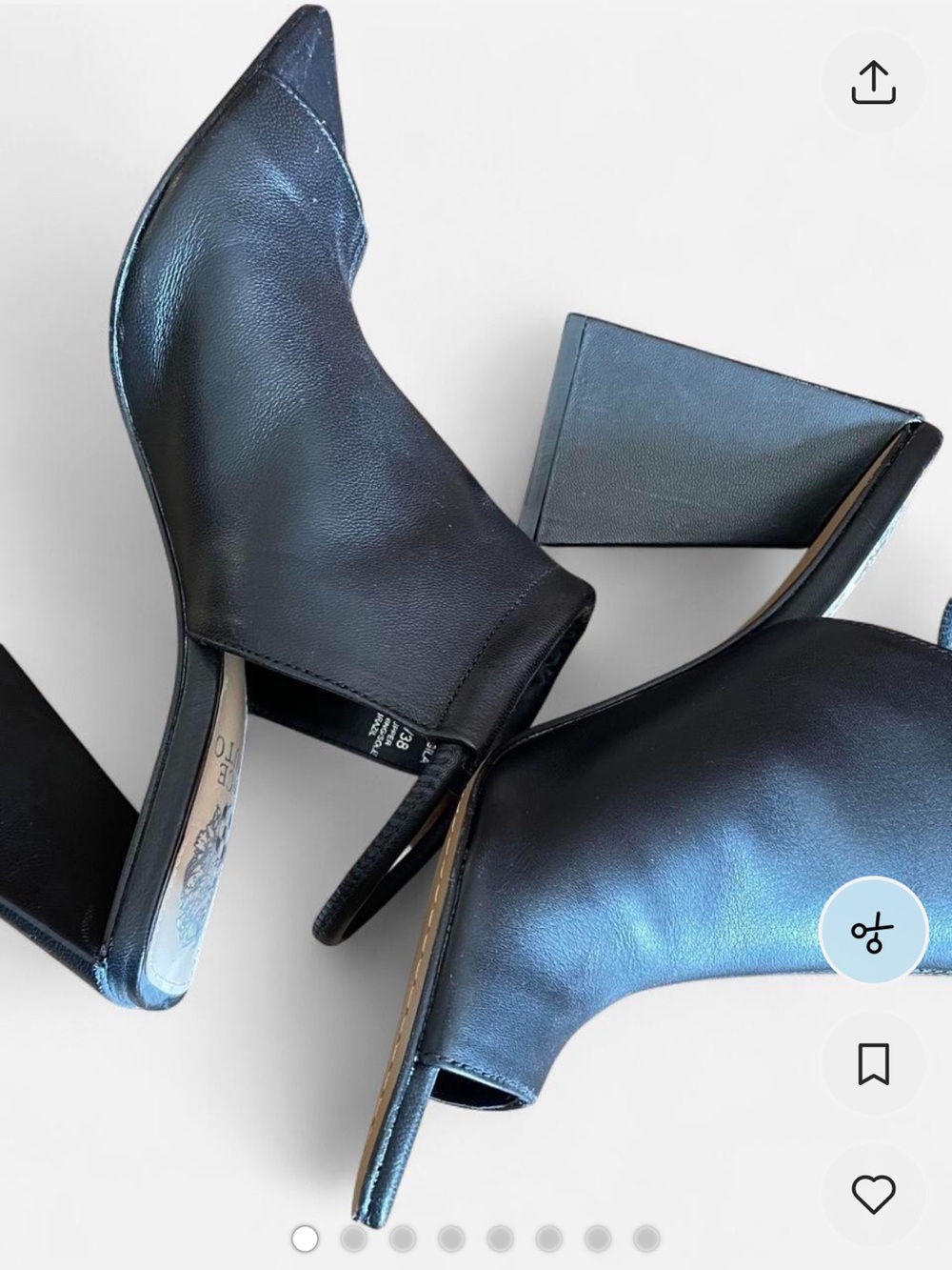 Vince Camuto Black Pointed-Toe Block Heel Ankle Booties